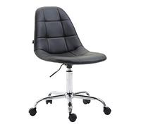 CLP Silla De Oficina Moderna Reims En Cuero PU I Silla De Escritorio con Respaldo I Silla De Ordenador con Ruedas Color:Negro