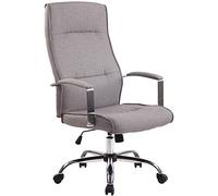 CLP Silla De Oficina Portland Acolchada & Tapizada En Simil Cuero o Tela I Silla De Escritorio Regulable En Altura & Giratoria I Color: Color:Gris;Material:Tela