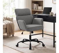 CLP Silla de Oficina Regulable Amado, tapizada en Tela, giratoria con reposabrazos y Respaldo, soporta hasta 135 kg | Color Gris