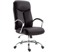 CLP Silla de Oficina Regulable en Altura Arlen, Silla de Escritorio giratoria en Polipiel Acolchada, reposabrazos y Respaldo, hasta 140 kg Color:marrón
