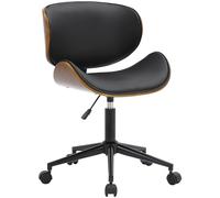 CLP Silla De Oficina Sammy En Piel Sintética I Silla De Escritorio Giratoria con Estructura De Madera & Base Metálica Color:Negro
