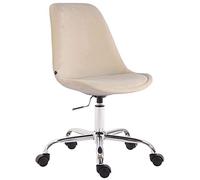 CLP Silla De Oficina Toulouse Tapizada En Terciopelo I Silla De Escritorio Regulable En Altura I Silla De Sala De Reuniones Giratoria I Color:, Color:Crema