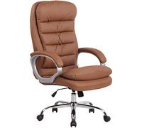 CLP Silla de oficina Vancouver XXL, símil cuero, regulable, ergonómica, marrón claro
