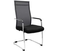 CLP Silla De Reuniones Cantiléver Brenda Tapizada con Malla Transpirable I Silla De Conferencia con Respaldo & Reposabrazos I Color:, Color:Negro