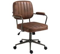 Silla de oficina natrona en cuero sintético simil cuero coñac 63x61x88 cm