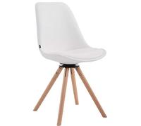 Silla de visita calais rund simil cuero blanco 56x48x84 cm