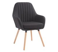 CLP Silla De Visita Florian Tapizada En Tela I Silla Butaca De Salón Nórdica I Silla Comedor Acolchada & con 53cm De Altura De Asiento I Color: Color:Negro;Color del Marco:Natura