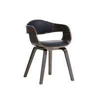CLP Silla de visita Kingston – símil cuero, madera – Negro/Gris