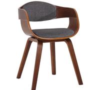 CLP Silla de visita Kingston – Madera, tela, respaldo semi-curvado, escandinavo – Nogal/Gris claro