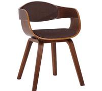 CLP Silla De Visita Kingston En Tela I Silla De Madera con Respaldo Semi-Curvado I Butaca De Salón En Estilo Escandinavo I, Color:Nuez/marrón