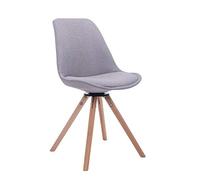 CLP Silla de visita Troyes Rund – Tapizada en tela, giratoria con base madera – Gris