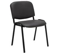 CLP Silla de Visitas Ken en Cuero Sintético I Silla de Conferencias Apilable I Silla de Reuniones Capacidad máx. 120 kg I Color:, Color:Gris