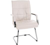 CLP Silla Cantilever Sievert – Tapizada en cuero sintético, reposabrazos, sin ruedas – Crema