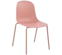 CLP Silla Hardin apilable para Exteriores o Interiores I Butaca de Comedor sin reposabrazos con Base Metalica de 4 Patas Color:Fucsia