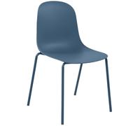 CLP Silla Hardin apilable para Exteriores o Interiores I Butaca de Comedor sin reposabrazos con Base Metalica de 4 Patas, Color:Azul