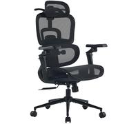 CLP Silla Oficina Ergonómica Jenson con Reposacabezas, Silla Escritorio Altura Regulable, Respaldo Reclinable 135o, Soporte Lumbar | Color Negro