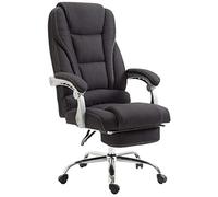 CLP Silla Oficina Ergonómica Pacific En Tela I Silla Escritorio Regulable En Altura & Giratoria I Silla Ordenador con Reposapiés Abatible | Color Negro