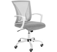 CLP Silla Oficina Tracy en Malla Transpirable I Silla de Ordenador Regulable en Altura & Ergonómica I Silla de Escritorio con Ruedas, Color:Gris Claro, Color del Marco:Blanco
