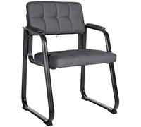 Silla para visitas canada b simil cuero gris 58x59x84 cm