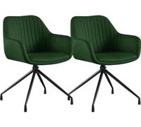 Set de 2 sillas de comedor novanis terciopelo verde 58x58x81 cm