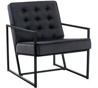 CLP Sillón Avon Moderno En Terciopelo & Base Metálica I Silla De Salón con Respaldo Reclinado & Reposabrazos, Color:Gris