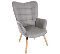 Sillón garding tapizado en tela gris 73x68x101 cm