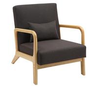 Sillón hibbing con tapizado de tela madera marrón 80x64x74 cm