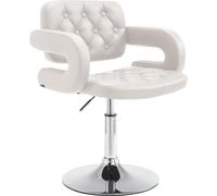 CLP Sillón reclinable Dublín, tapizado en cuero sintético, con reposabrazos, color blanco
