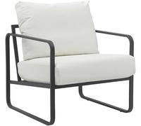 CLP Sillón Relax Manea Tapizado En Polipiel o Tela I Silla Ancha con Base Metálica I Poltrona Elegante & Acolchada, Color:Blanco, Material:Cuero Sintetico