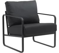 Sillón manea en polipiel o tela simil cuero negro 74x70x82 cm