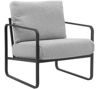 Sillón manea en polipiel o tela gris claro 74x70x82 cm
