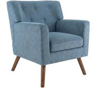 CLP Sillon tapizado Kioni con Pana, butaca con reposabrazos, Sillon orejero hasta 150 kg, Sillon Relax para Salon, Color:Azul