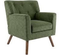 Sillon kioni tapizado en pana verde 74x72x80 cm