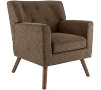 Sillon kioni tapizado en pana marrón oscuro 74x72x80 cm