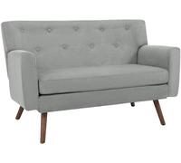CLP Sofa de 2 plazas Kioni con tapizado de Pana, Comodo para Salon, Acolchado Confortable, soporta hasta 240 kg, Patas de Madera de Caucho, Color:Gris