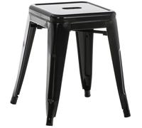 CLP Taburete Armin I Taburete metálico, apilable y fácil de Limpiar I Taburete apilable, Carga máx. 200 kg, Color:Negro