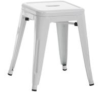 CLP Taburete Armin I Taburete metálico, apilable y fácil de Limpiar I Taburete apilable, Carga máx. 200 kg, Color:Blanco