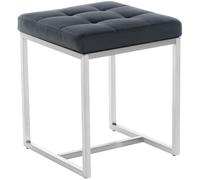 CLP Taburete Bajo Barci En Simil Cuero I Taburete De Entrada con 48cm Altura De Asiento I Taburete Cuadrado con Base De Acero INOX. I Color:, Color:Negro