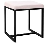 CLP Taburete Barci I Asientos Modernos | Taburete tapizado armazón de Hierro Recubierto de Polvo Negro, Color:Crema, Material:Tela