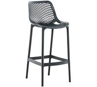 CLP Taburete de jardín Resistente al Clima Air, Silla de jardín con Respaldo, Taburete de Barra Resistente a UV de plástico fácil de cuidar | Color Gris Oscuro