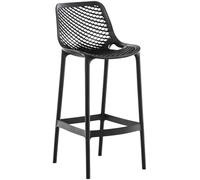CLP Taburete de jardín Resistente al Clima Air, Silla de jardín con Respaldo, Taburete de Barra Resistente a UV de plástico fácil de cuidar, Color:Negro