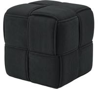CLP Taburete de Pana Forinta, diseño Moderno Cuadrado, cómodo reposapiés y Asiento cúbico para salón y Dormitorio | Color Gris Oscuro