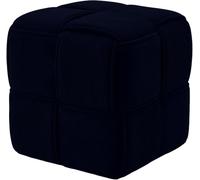 CLP Taburete de Pana Forinta, diseño Moderno Cuadrado, cómodo reposapiés y Asiento cúbico para salón y Dormitorio | Color Azul Noche