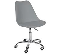 CLP Taburete de Trabajo Laflin I Asiento tapizado con Funda de Polipiel I Silla de Trabajo con Ruedas, Regulable en Altura y giratoria, Color:Gris