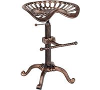 CLP Taburete Industrial Butch Metálico I Taburete Regulable En Altura I Taburete Alto con Asiento En Forma Semi-Curva I Color: | Color Bronce