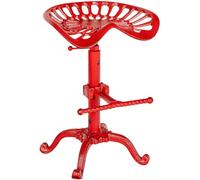 CLP Taburete Industrial Butch Metálico I Taburete Regulable En Altura I Taburete Alto con Asiento En Forma Semi-Curva I Color: | Color Rojo