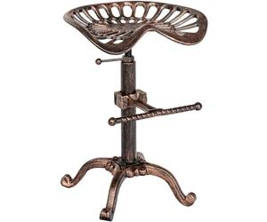 CLP Taburete Industrial Butch Metálico I Taburete Regulable En Altura I Taburete Alto con Asiento En Forma Semi-Curva I Color: | Color Bronce