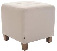 CLP Taburete Puff Bajo Pharao Tapizado En Tela & Altura De Asiento 46cm I Taburete Reposapiés Acolchado, Color:Crema