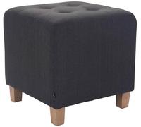 CLP Taburete Puff Bajo Pharao Tapizado En Tela & Altura De Asiento 46cm I Taburete Reposapiés Acolchado | Color Gris Oscuro