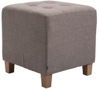 CLP Taburete Puff Bajo Pharao Tapizado En Tela & Altura De Asiento 46cm I Taburete Reposapiés Acolchado, Color:Gris Pardo